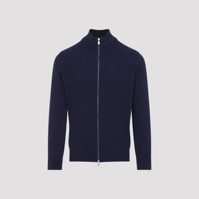 Brunello Cucinelli Cashmere Full-zip Cardigan For Men In Blue
