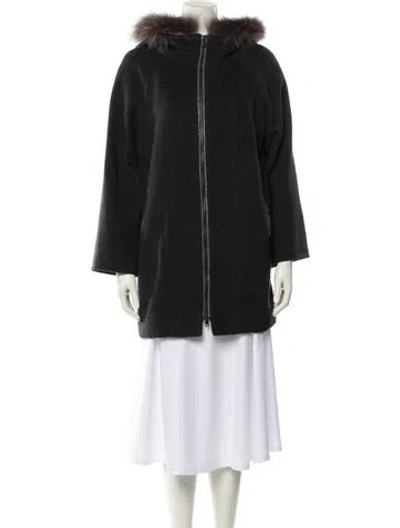 Pre-owned Brunello Cucinelli Cashmere Fur Jacket In Black
