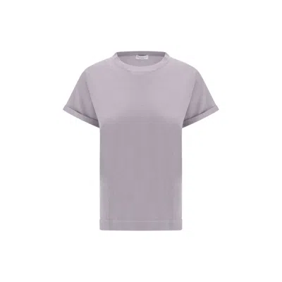 Brunello Cucinelli Cashmere Glitter T-shirt In Neutral