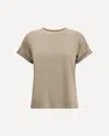 Brunello Cucinelli Women Cashmere Glitter T-shirt In Sand