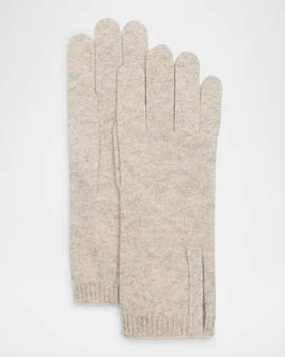 Brunello Cucinelli Cashmere Glove With Monili Detail In C8920 Light Grey