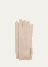 Brunello Cucinelli Cashmere Glove With Monili Detail In C9613 Light Beige
