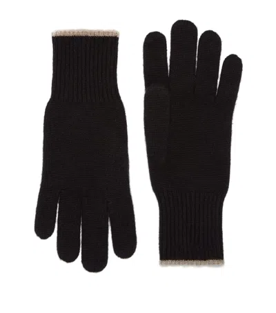 Brunello Cucinelli Cashmere Gloves In Black