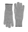 Brunello Cucinelli Ribbed-knit Cashmere Gloves In Grey