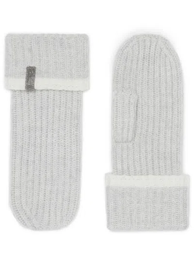 Brunello Cucinelli Cashmere Gloves In Grey