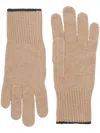 Brunello Cucinelli Cashmere Knit Gloves In Neutrals