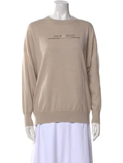 Pre-owned Brunello Cucinelli Cashmere Graphic Print Sweater W/ Tags In Neutral