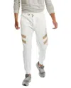 Brunello Cucinelli Color-blocking Logo Sports Jogging Pants In White