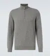 Brunello Cucinelli Cashmere Quarter Zip Sweater In Gray