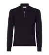 Brunello Cucinelli Ribbed Collar High Neck Sweater In Blue