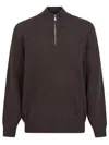 Brunello Cucinelli Cashmere Half-zip Sweater In Brown