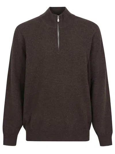 BRUNELLO CUCINELLI CASHMERE HALF ZIP SWEATER