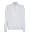Brunello Cucinelli Cashmere Half-zip Sweater In Grey