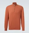Brunello Cucinelli Cashmere Half-zip Sweater In Orange