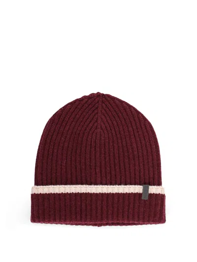 BRUNELLO CUCINELLI CASHMERE HAT WITH MONILI DETAIL