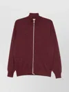 Brunello Cucinelli Cashmere High Collar Zip Cardigan In Burgundy