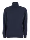 Brunello Cucinelli Blue Turtleneck Sweater In Blue