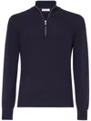 Brunello Cucinelli Ribbed Collar High Neck Sweater In Black