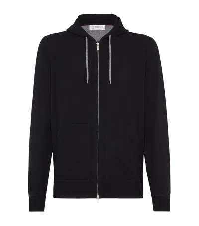 Brunello Cucinelli Cashmere Hoodie In Blue