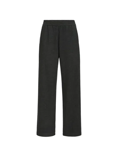 Brunello Cucinelli Cashmere Interlock Track Trousers In Black