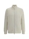Brunello Cucinelli Men Knitted Down Jacket In Multi