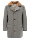 BRUNELLO CUCINELLI BRUNELLO CUCINELLI BONDED CASHMERE BEAVER COAT