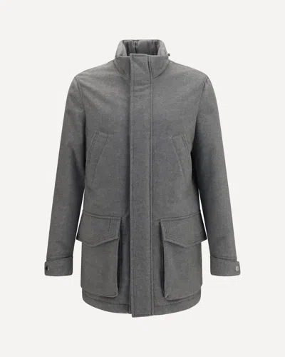 Brunello Cucinelli Cashmere Jacket With Zip And Buttons In Gray