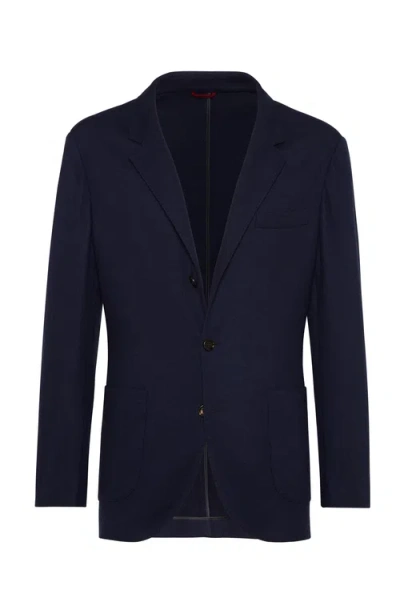 Brunello Cucinelli Cashmere Jersey Blazer In Cobalt