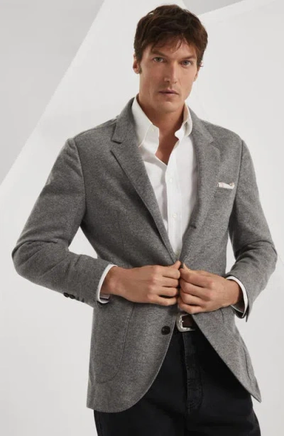 Brunello Cucinelli Cashmere Jersey Blazer In Graphite