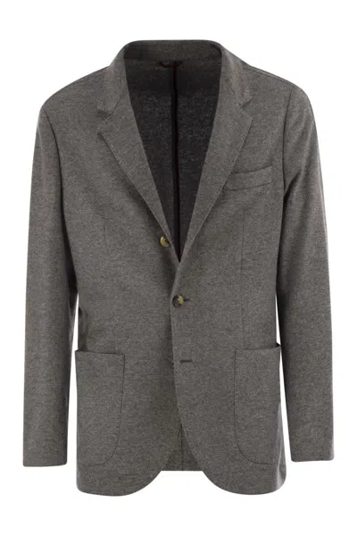 BRUNELLO CUCINELLI BRUNELLO CUCINELLI CASHMERE JERSEY BLAZER WITH PATCH POCKETS