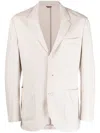 Brunello Cucinelli Men Cashmere Jersey Blazer With Patch Pockets In Beige