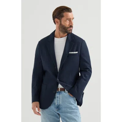 Brunello Cucinelli Cashmere Jersey Blazer With Patch Pockets In Blue