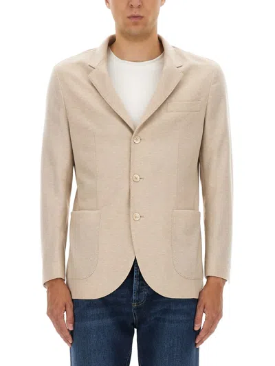 Brunello Cucinelli Cashmere Jersey Jacket In Neutral