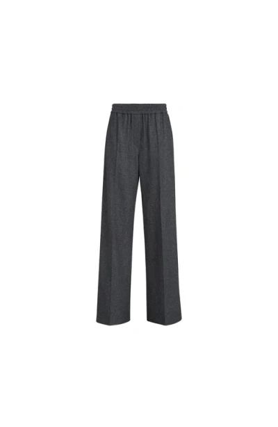 Brunello Cucinelli Cashmere Jersey Trousers In Black