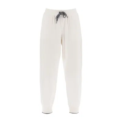 Brunello Cucinelli Cashmere Jogging Trousers In White