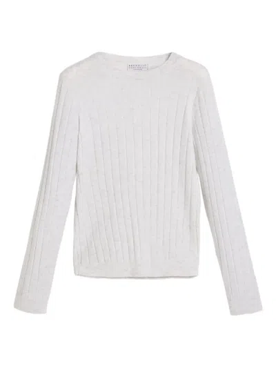 Brunello Cucinelli Kids' Cashmere Jumper In White