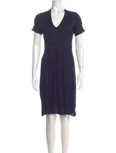 Pre-owned Brunello Cucinelli Cashmere Knee-length Dress In Blue