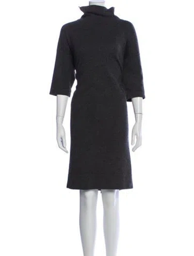 Pre-owned Brunello Cucinelli Cashmere Knee-length Dress In Gray