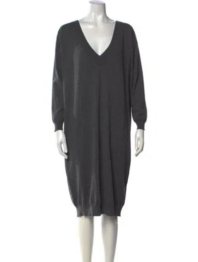 Pre-owned Brunello Cucinelli Cashmere Knee-length Dress W/ Tags In Gray