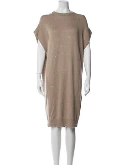 Pre-owned Brunello Cucinelli Cashmere Knee-length Dress W/ Tags In Multi