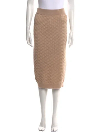 Pre-owned Brunello Cucinelli Cashmere Knee-length Skirt W/ Tags In Neutral