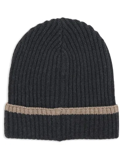 Brunello Cucinelli Cashmere Knit Beanie In Black