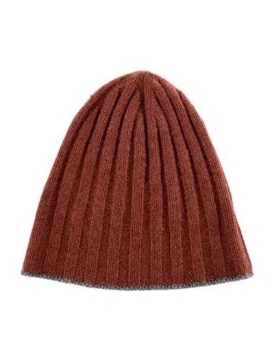 Pre-owned Brunello Cucinelli Cashmere Knit Beanie In Brown