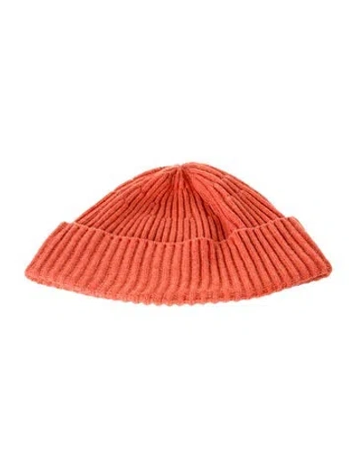 Pre-owned Brunello Cucinelli Cashmere Knit Beanie In Orange