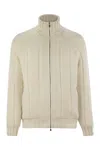 Brunello Cucinelli Men Knitted Down Jacket In Neutral