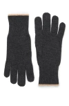 Brunello Cucinelli Cashmere Knit Gloves In Grey
