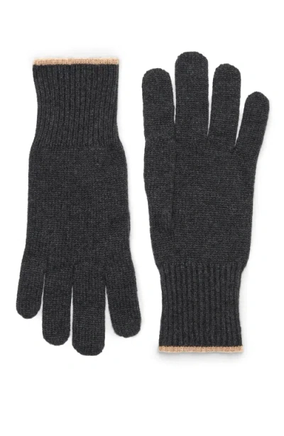 Brunello Cucinelli Cashmere Knit Gloves In Black