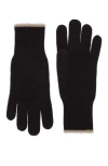 Brunello Cucinelli Knit Gloves In Black