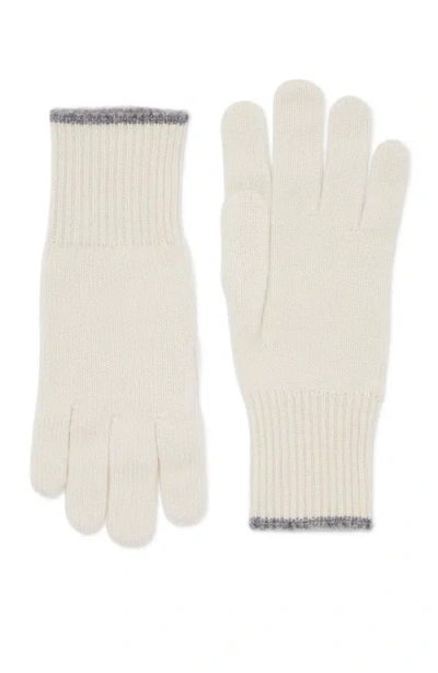 Brunello Cucinelli Knit Gloves In Ecru