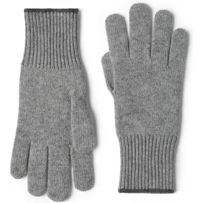Brunello Cucinelli Cashmere Knit Gloves In Gray
